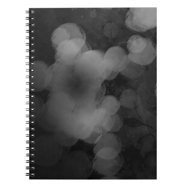 Black White Abstract Cool Painted Light Notebook (Front)