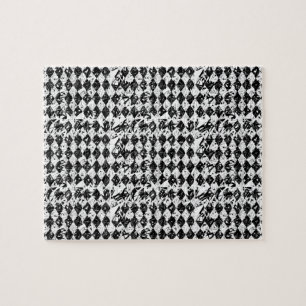 Black & White Abstract Diamonds Jigsaw Puzzle