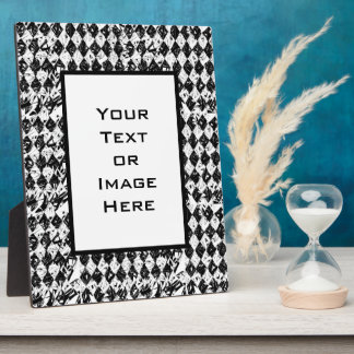 Black & White Abstract Diamonds Plaque