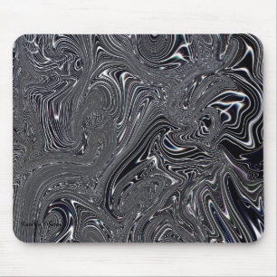 Black & White Abstract Digital Art Mouse Mat