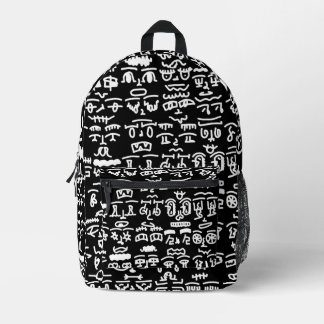 Black & White Abstract Doodle Backpack - Modern My