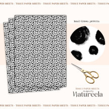 Black White Abstract Dots Collage Tissue Paper