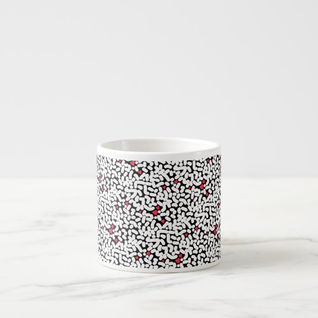 Black white abstract espresso cup (Front)