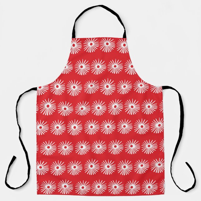 Black white, abstract floral texture. apron (Front)