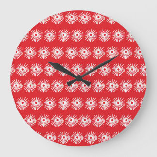 Black white, abstract floral texture. large clock