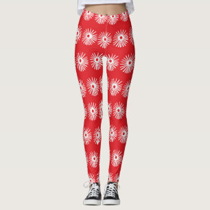 Black white, abstract floral texture. leggings