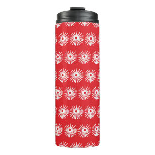 Black white, abstract floral texture. thermal tumbler