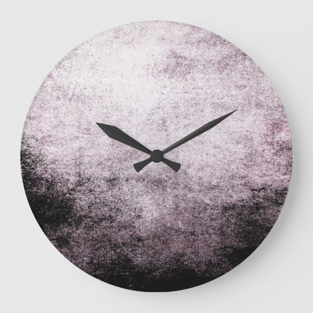 Black White Abstract Grunge Vintage Wall Clock (Front)