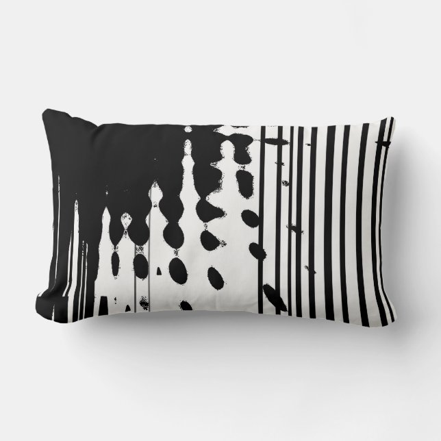 Black & white abstract lumbar pillow (Front)