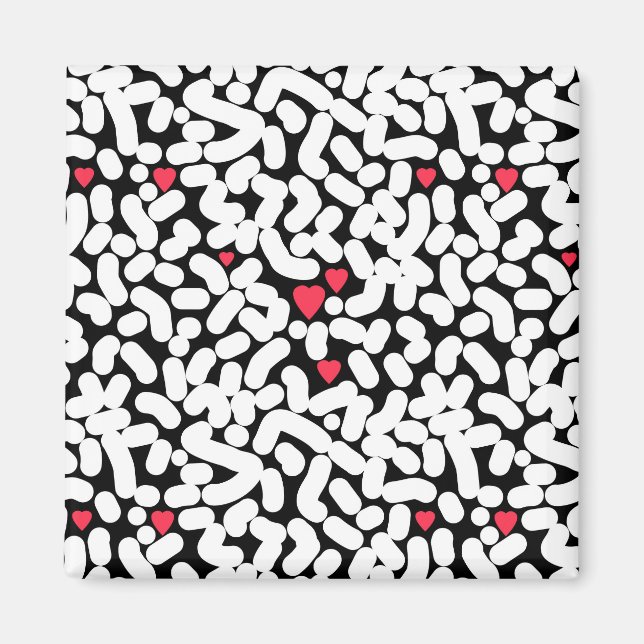 Black white abstract magnet (Front)