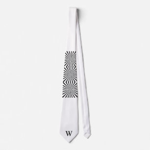 Black & White Abstract  Monogram  Tie