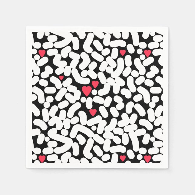 Black white abstract napkin (Front)