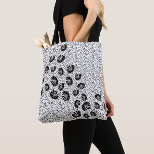 Black White Abstract Pattern Modern Wall Art Bol Tote Bag
