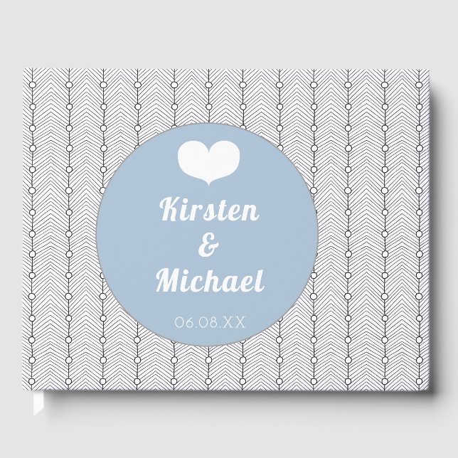 Black & White Abstract Personalised Guestbook (Front)