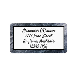 Black White Abstract Return Address Label