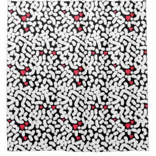 Black white abstract shower curtain