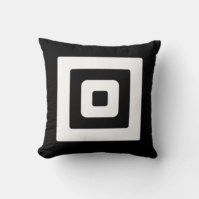 Black & White Abstract Squares Cushion (Front)