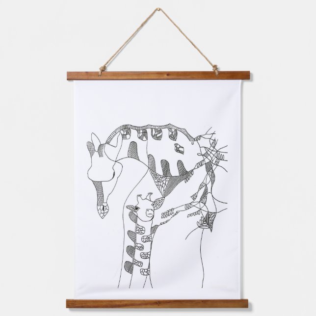 Black & white abstract stick  tapestries (Front)