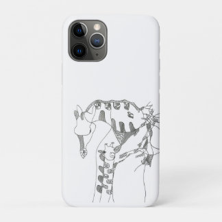 Black & white abstract stick  tapestries wood wall iPhone 11 pro case