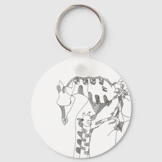 Black & white abstract stick  tapestries wood wall key ring