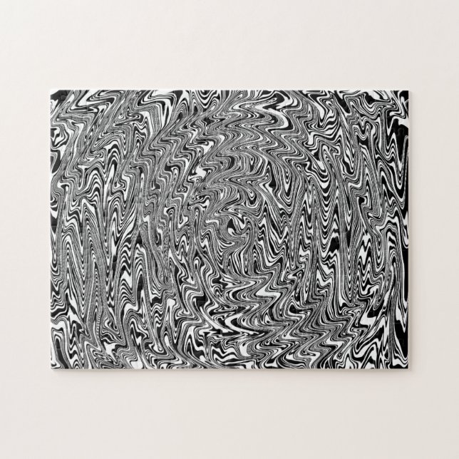 Black & White Abstract Swirl Jigsaw Puzzle (Horizontal)