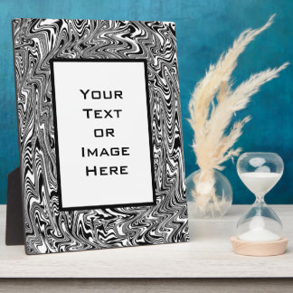 Black & White Abstract Swirl Plaque