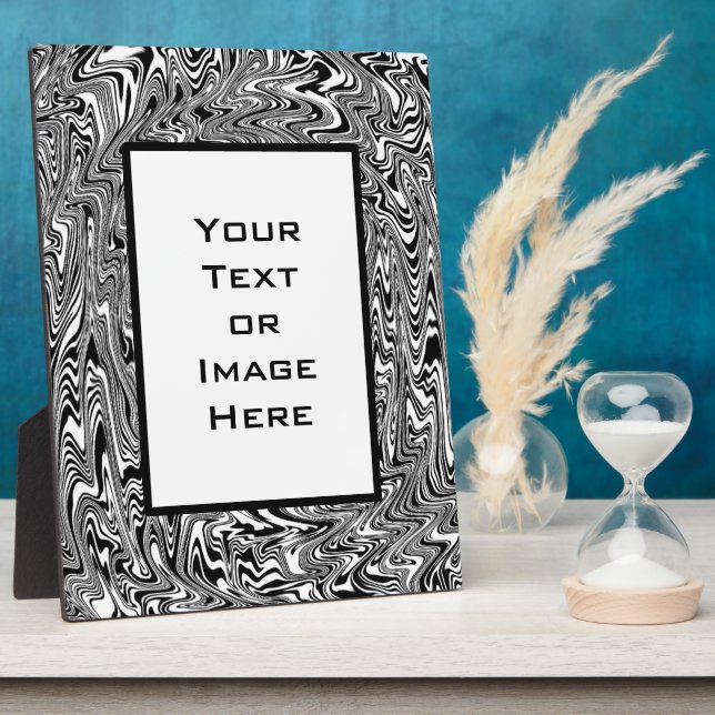 Black & White Abstract Swirl Plaque (Side)
