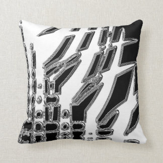 Black White Abstract Throw Pillow