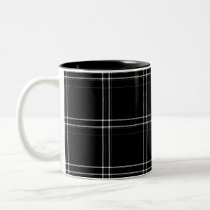 Black & White Abstract Two-Tone Coffee Mug