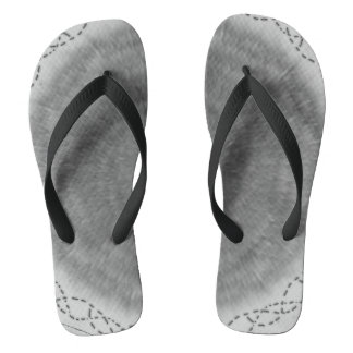 Black & White Abstract Vortex Flip Flops
