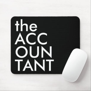 Black White Accountant Bold Finance Typography Mouse Mat