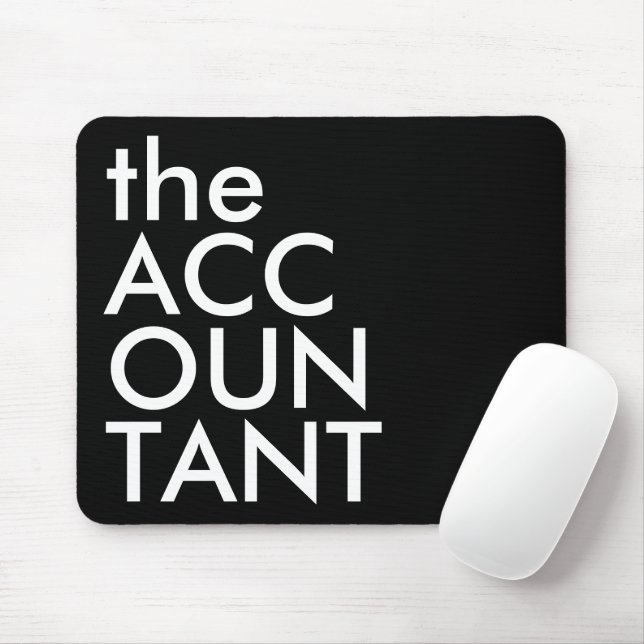 Black White Accountant Bold Finance Typography Mouse Mat (With Mouse)