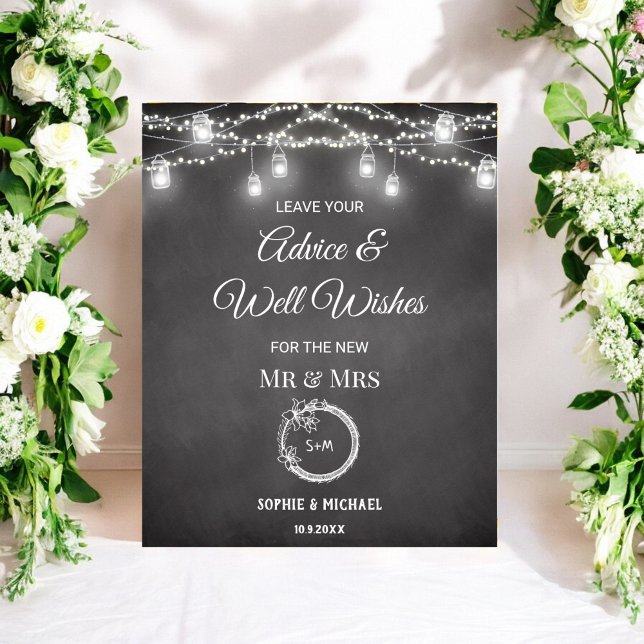 Black White Advice Well Wishes Sign Poster (Creator Uploaded)