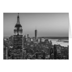 Black & White Aerial View of New York City Night