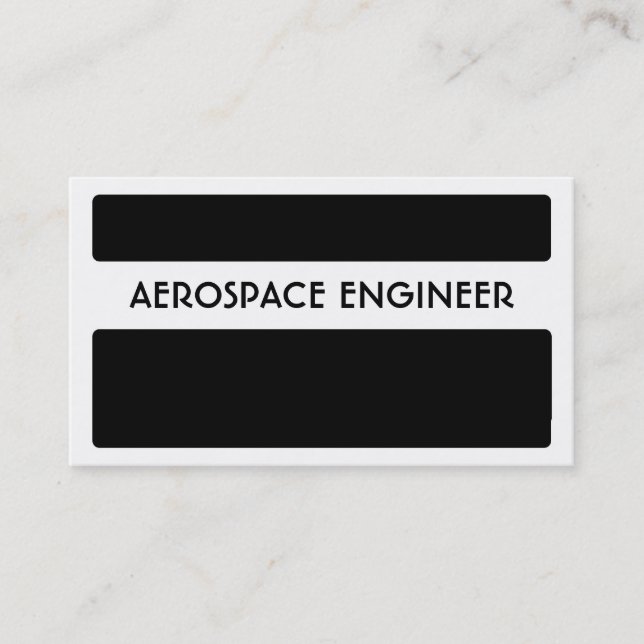 Black white aerospace engineer business cards (Front)