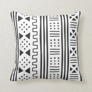 Black   White African MudCloth Inspired Cushion