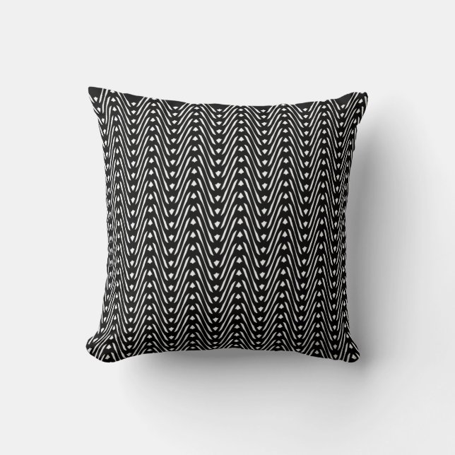 Black & White African Safari Tribal Chic Design Cushion (Front)