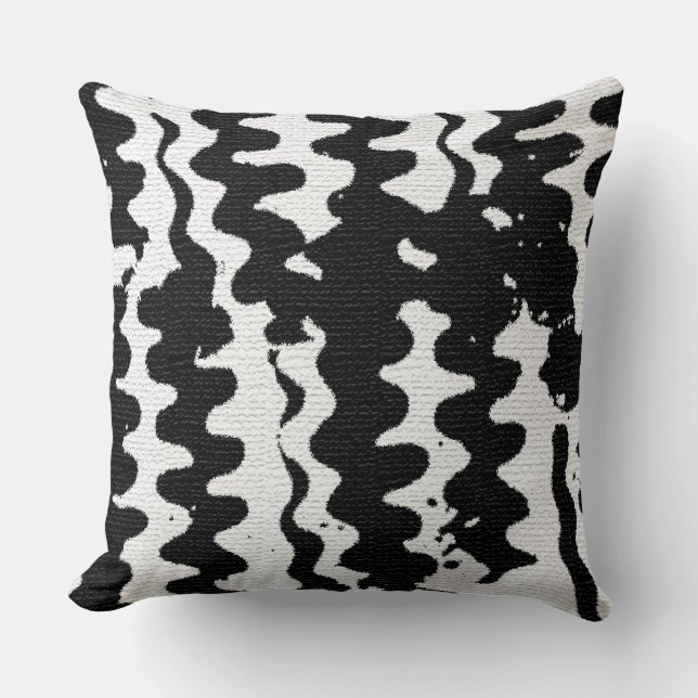 Black & White Afrocentric Geometric  Cushion (Front)