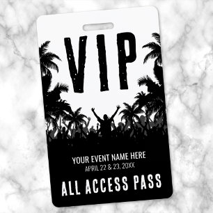 Black White All Access Event VIP ID Badge