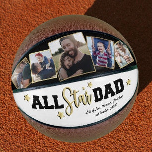 Black & White “All-Star Dad” Photo Basketball Gift