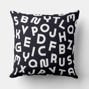 Black/White Alphabet Letter Pillow