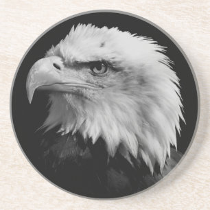 Black White American Eagle Leadership Motivational Coaster
