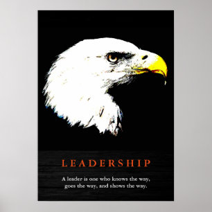 Black White American Eagle Leadership Poster