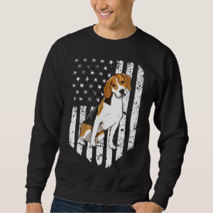 Black White American Flag Beagle Usa Sweatshirt