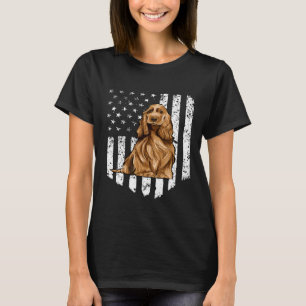 Black White American Flag English Cocker Spaniel 4 T-Shirt