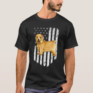 Black White American Flag Norwich Terrier 4th Of J T-Shirt