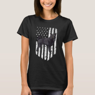 Black White American Flag Schipperke 4th Of July U T-Shirt
