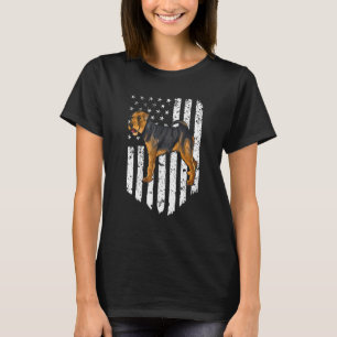 Black White American Flag Welsh Terrier 4th Of Jul T-Shirt