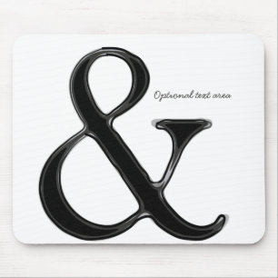Black & White Ampersand Chic Modern Personalised Mouse Mat
