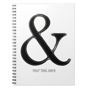 Black & White Ampersand Chic Modern Personalised Notebook